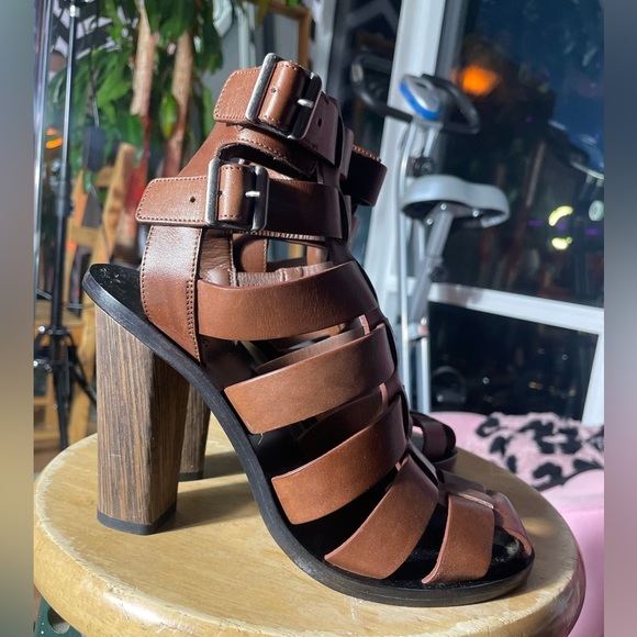 VINCE Nicolette Strappy Leather Sandal, Saddle - Picture 9 of 13